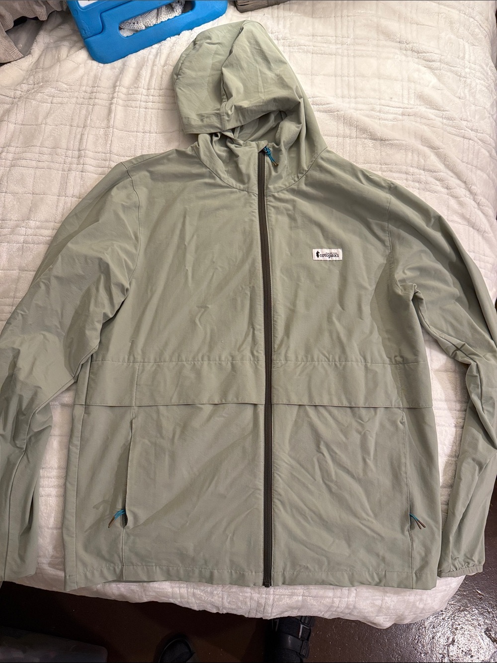 Limited Edition Cotopaxi Men’s Viento Travel Jacket (Large, silverish/green)